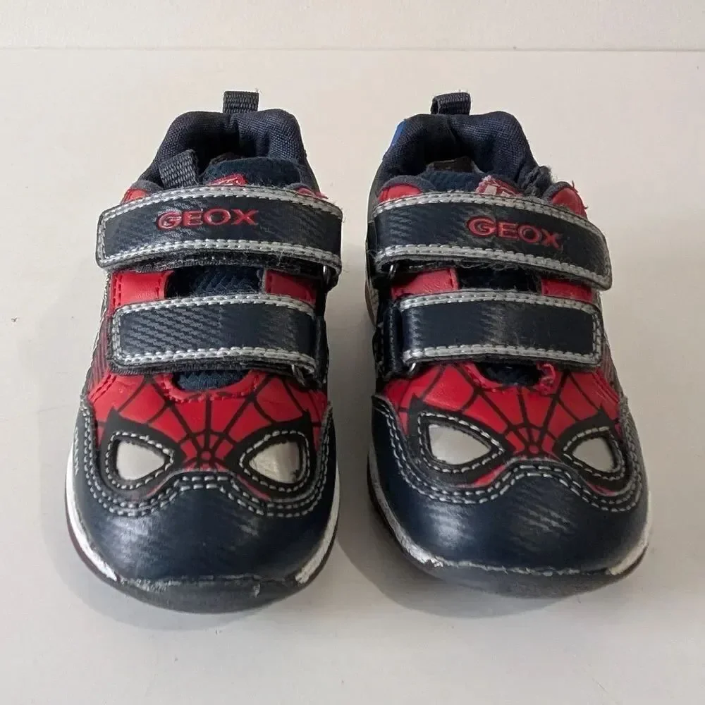 GEOX Sport Spiderman Light Up Strap Boys Sneaker 6.5
